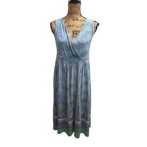 Old Navy Green‎ Paisley Sleeveless Midi Dress - Women's Size Large
